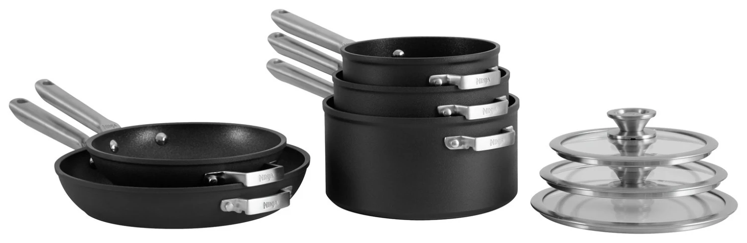 Ninja Zerostick Stackable 5 Piece Non Stick Pan Set 1 Ninja Zerostick Stackable 5 Piece Non Stick Pan Set