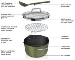 Ninja Zerostick 30cm Non Stick Aluminium Possible Pot -Green -Home Furnishing Store 1120295 R Z011A