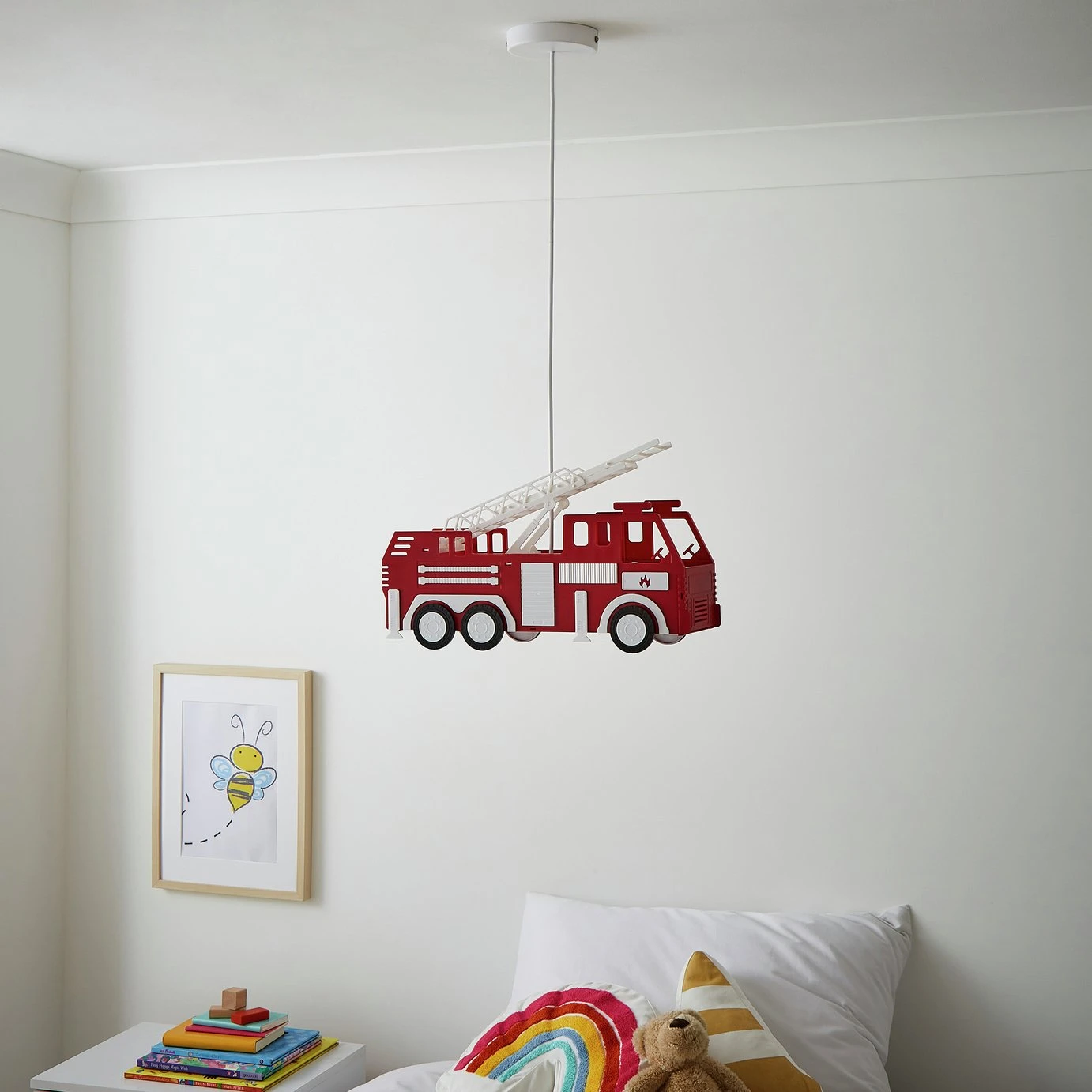 Glow Kids Fire Engine Ceiling Light - Red 1 Glow Kids Fire Engine Ceiling Light - Red