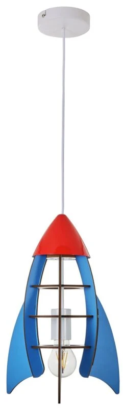 Glow Kids Rocket Ceiling Pendant Light - Blue & Red -Home Furnishing Store 1151374 R Z002A