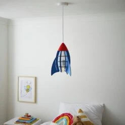 Glow Kids Rocket Ceiling Pendant Light - Blue & Red -Home Furnishing Store 1151374 R Z002C