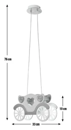 Glow Kids Princess Carriage Pendant Light - Pink & White -Home Furnishing Store 1151446 R E001