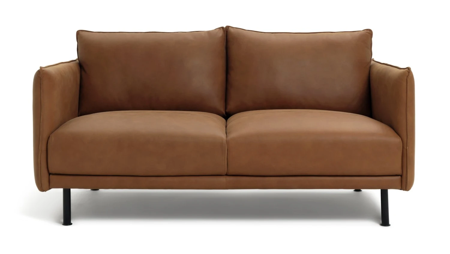 Habitat Moore Leather 2 Seater Sofa - Tan 1 Habitat Moore Leather 2 Seater Sofa - Tan
