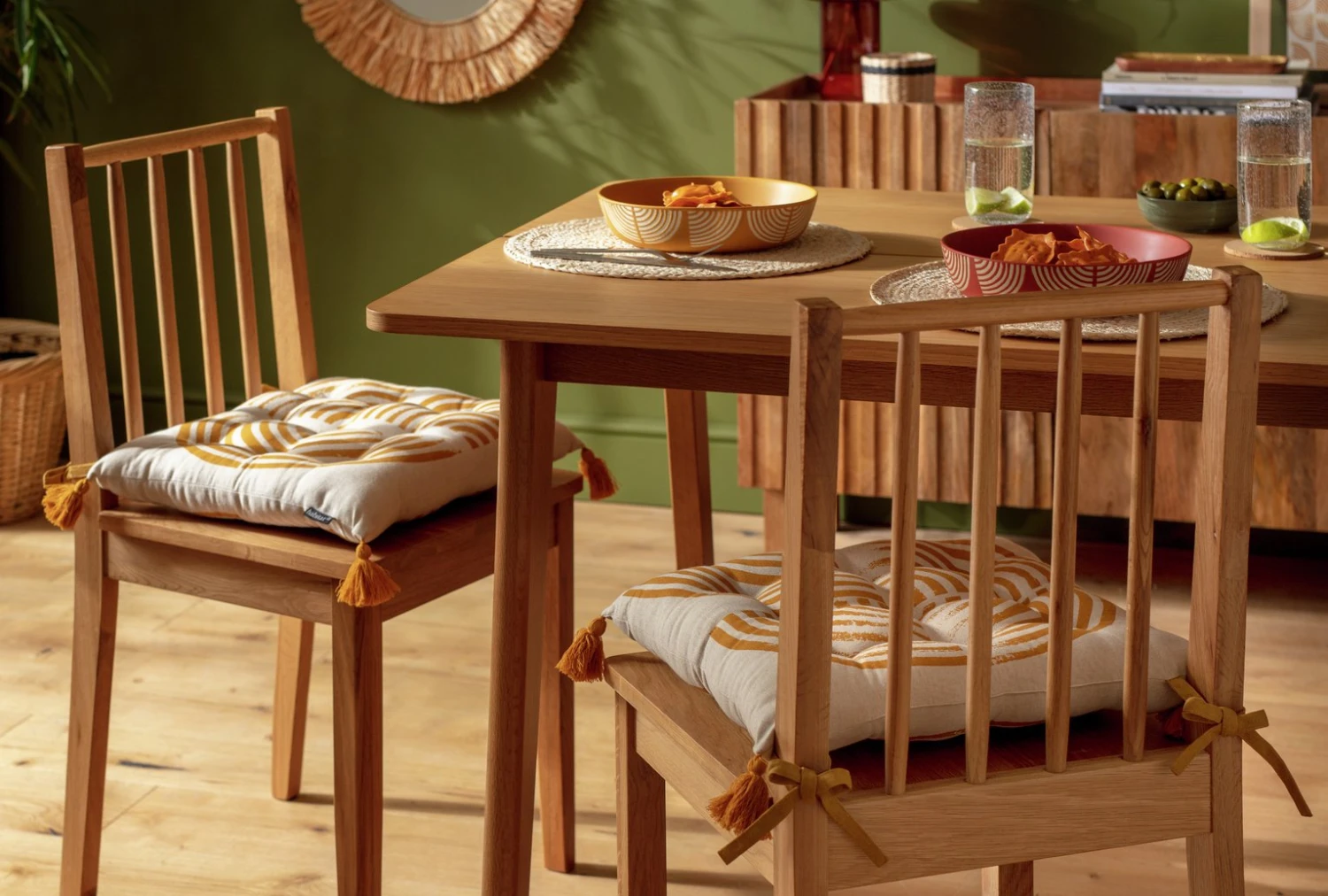 Habitat Block Print Pack Of 2 Seat Cushion - Orange 2 Habitat Block Print Pack Of 2 Seat Cushion - Orange - Image 2