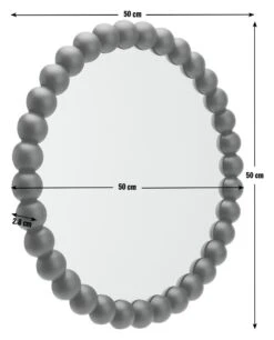 Habitat Beaded Round Wall Mirror - Black - 50x50cm 7 Habitat Beaded Round Wall Mirror - Black - 50x50cm -Home Furnishing Store 1182642 R E001