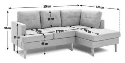 Habitat Joshua Self Assembly Right Hand Corner Sofa – Grey -Home Furnishing Store 1185601 R E001
