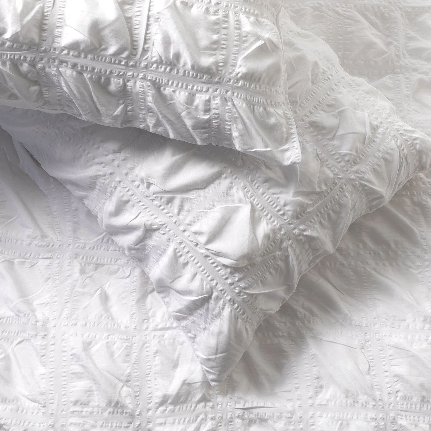 Habitat Seersucker Square White Bedding Set - Single 4 Habitat Seersucker Square White Bedding Set - Single - Image 4