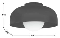 Habitat Modern Globe Metal Bathroom Ceiling Light - Black -Home Furnishing Store 1233584 R E001