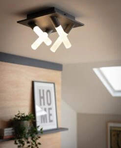 Habitat Metal 4 Light LED Bathroom Flush Ceiling Light-Black -Home Furnishing Store 1233687 R Z002C