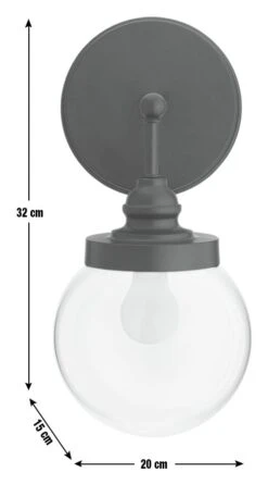 Habitat Globe Metal Bathroom Wall Light - Black -Home Furnishing Store 1233773 R E001