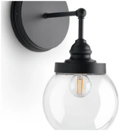 Habitat Globe Metal Bathroom Wall Light - Black -Home Furnishing Store 1233773 R Z002A