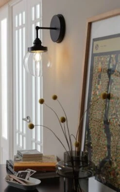 Habitat Globe Metal Bathroom Wall Light - Black -Home Furnishing Store 1233773 R Z002C