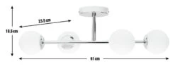 Habitat Metal 4 Light Bathroom Flush Ceiling Light - Chrome -Home Furnishing Store 1233807 R E001