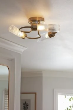 Habitat Ribbed Metal 3 Light Bathroom Ceiling Light - Gold 11 Habitat Ribbed Metal 3 Light Bathroom Ceiling Light - Gold -Home Furnishing Store 1233845 R Z002C
