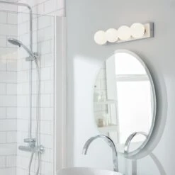 Habitat Metal 4 Light Bathroom Wall Light - Chrome -Home Furnishing Store 1233852 R Z002C