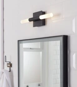 Habitat Metal 2 Light LED Bathroom Wall Light - Black