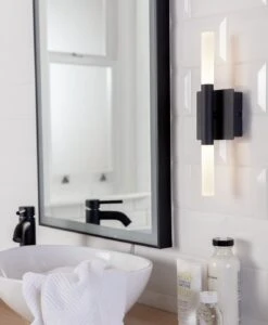 Habitat Metal 2 Light LED Bathroom Wall Light - Black -Home Furnishing Store 1233876 R Z002C