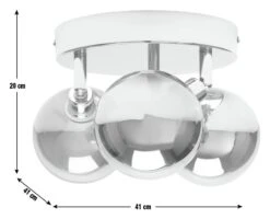 Habitat Globe Metal Bathroom Flush To Ceiling Light - Silver -Home Furnishing Store 1233883 R E001