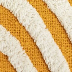 Habitat Geo Tufted Cushion - Yellow & White - 60x30cm -Home Furnishing Store 1240209 R B001