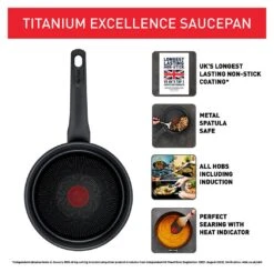 Tefal Titanium Excellence 18cm Aluminium Saucepan -Home Furnishing Store 1303816 R Z003A