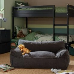 Habitat Kids Double Chair Bean Bag - Charcoal