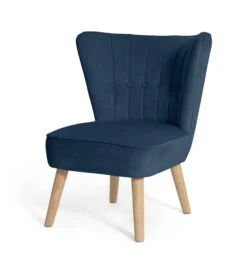 Habitat Alexis Velvet Cocktail Chair - Navy -Home Furnishing Store 1341270 R Z002A