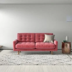 Habitat Fenner Velvet 2 Seater Sofa - Moss Green -Home Furnishing Store 1345166 R Z002C