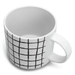 Habitat Grid Set Of 4 Mugs - White -Home Furnishing Store 1402944 R Z004A