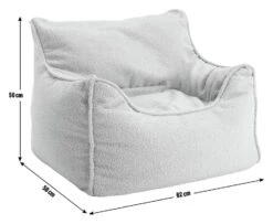 Habitat Kids Single Chair Boucle Bean Bag - Off White -Home Furnishing Store 1405044 R E001