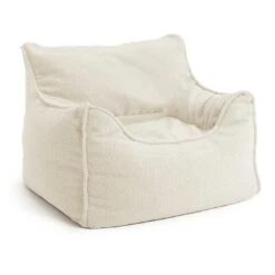 Habitat Kids Single Chair Boucle Bean Bag - Off White -Home Furnishing Store 1405044 R Z002A
