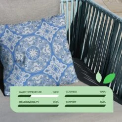 Streetwize Jacquard Outdoor Cushion Blue - Pack Of 4 -Home Furnishing Store 1480117 R Z003A