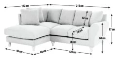 Habitat Carrie Fabric Right Hand Corner Chaise Sofa - Grey -Home Furnishing Store 1486355 R E001