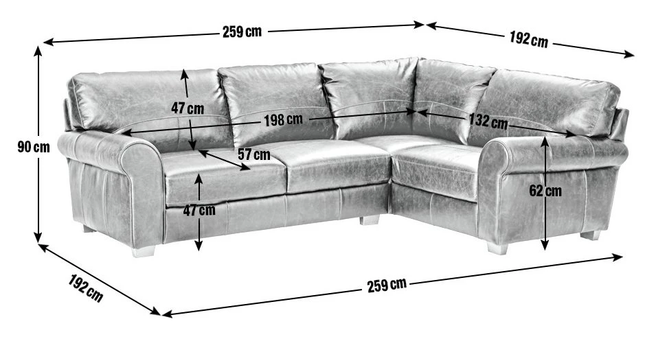 Habitat Salisbury Leather Left Hand Corner Sofa - Black 4 Habitat Salisbury Leather Left Hand Corner Sofa - Black - Image 4