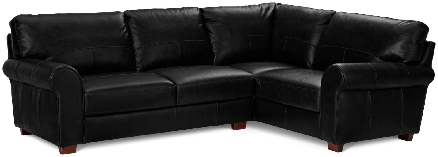 Habitat Salisbury Leather Left Hand Corner Sofa - Black 1 Habitat Salisbury Leather Left Hand Corner Sofa - Black