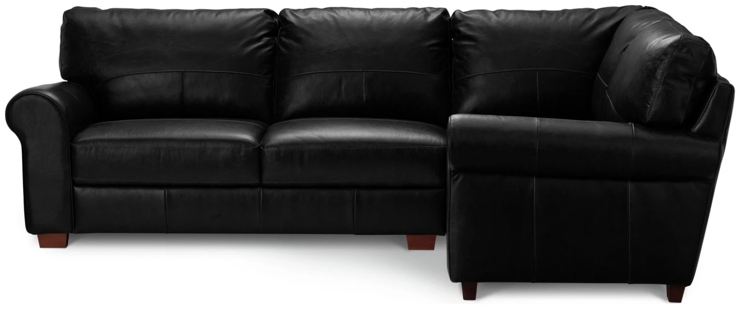Habitat Salisbury Leather Left Hand Corner Sofa - Black 5 Habitat Salisbury Leather Left Hand Corner Sofa - Black - Image 5