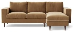 Swoon Evesham Velvet Right Hand Corner Sofa - Biscuit -Home Furnishing Store 1971004 R Z003A