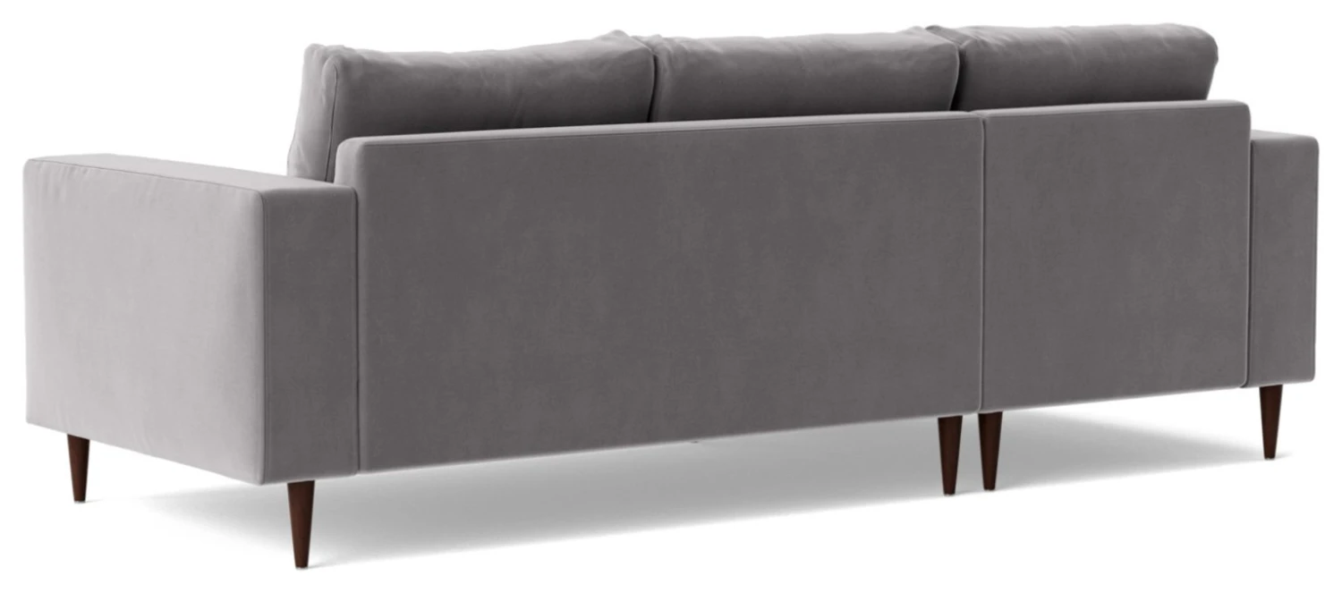 Swoon Evesham Velvet Left Hand Corner Sofa - Silver Grey 7 Swoon Evesham Velvet Left Hand Corner Sofa - Silver Grey - Image 7