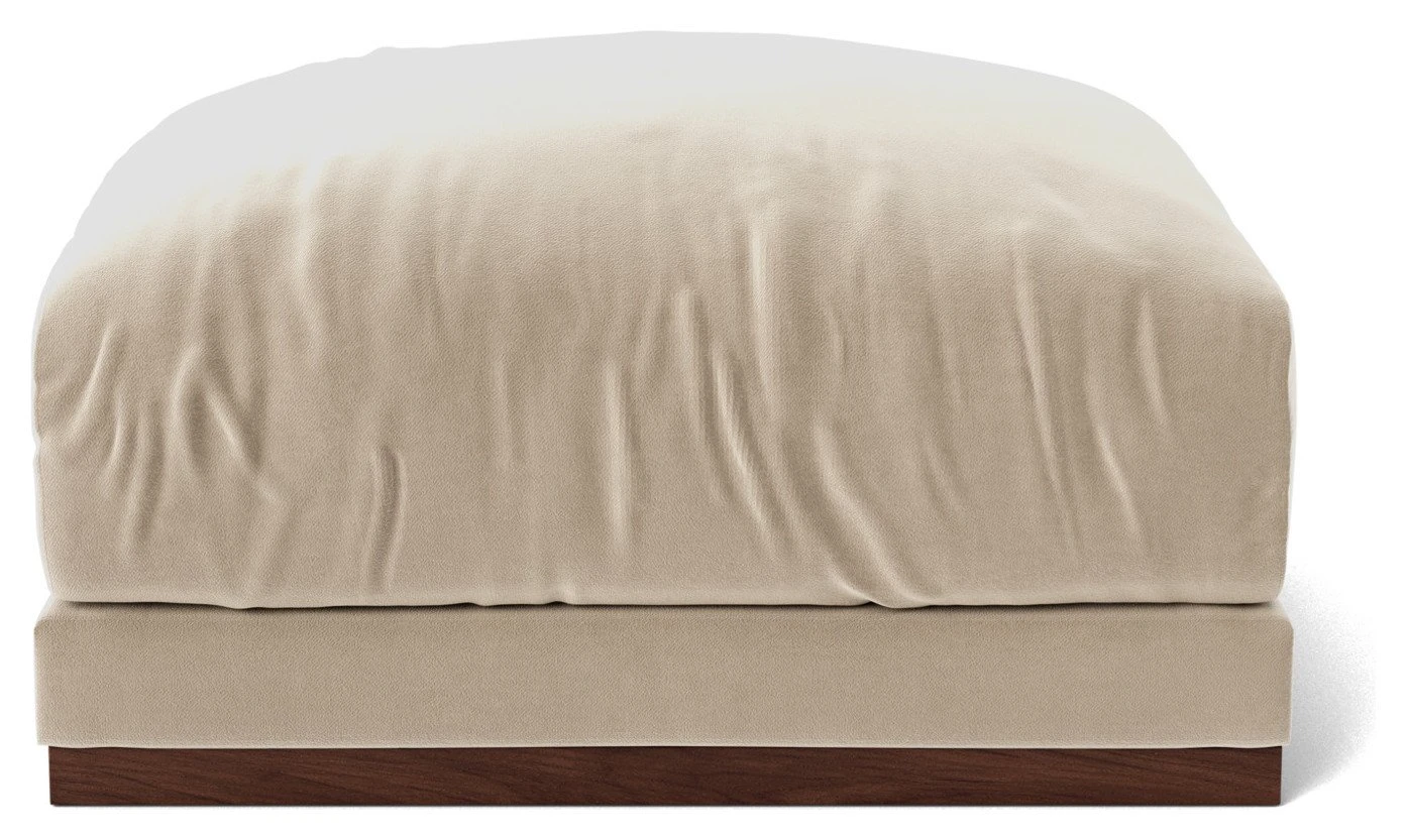 Swoon Denver Velvet Ottoman Footstool - Taupe 1 Swoon Denver Velvet Ottoman Footstool - Taupe
