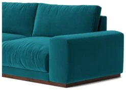 Swoon Denver Velvet 3 Seater Sofa- Kingfisher Blue -Home Furnishing Store 1972436 R Z005A