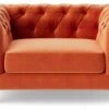 Swoon Winston Velvet Cuddle Chair - Burnt Orange