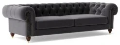 Swoon Winston Velvet 4 Seater Sofa - Granite Grey -Home Furnishing Store 1993257 R Z006A