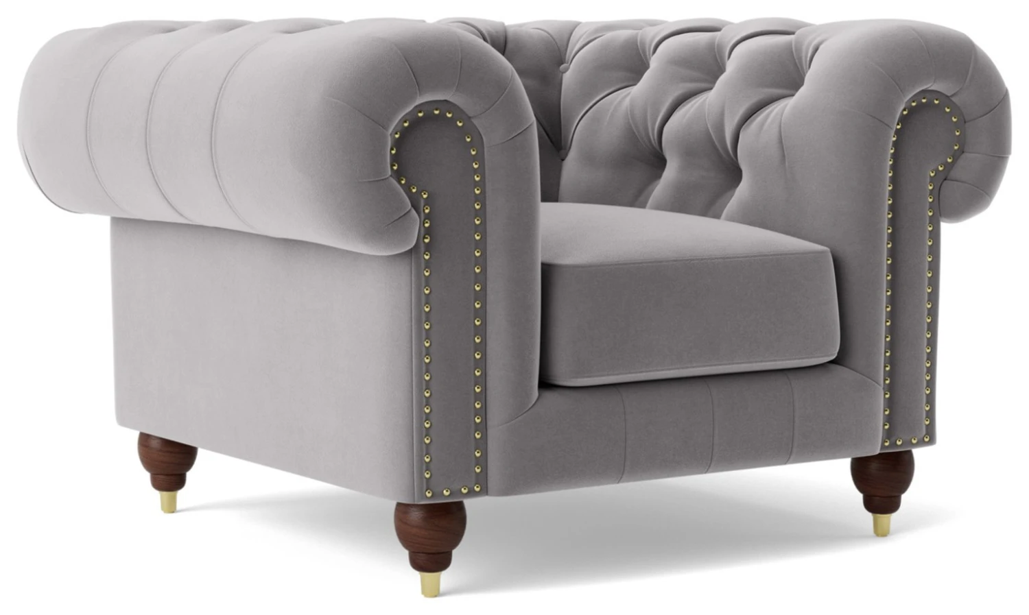 Swoon Winston Velvet Armchair - Silver Grey 5 Swoon Winston Velvet Armchair - Silver Grey - Image 5