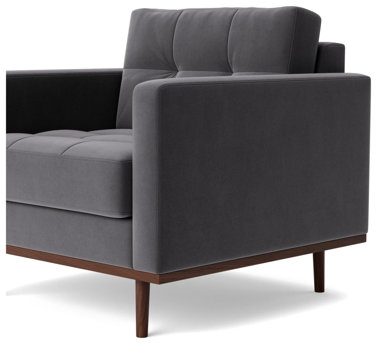 Swoon Berlin Velvet Armchair - Granite Grey 5 Swoon Berlin Velvet Armchair - Granite Grey - Image 5