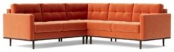Swoon Berlin Velvet 5 Seater Corner Sofa - Burnt Orange