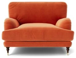 Swoon Charlbury Velvet Cuddle Chair - Burnt Orange