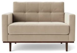 Swoon Berlin Velvet Cuddle Chair - Taupe