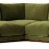 Swoon Denver Velvet 5 Seater Corner Sofa - Fern Green