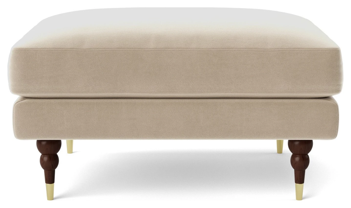 Swoon Charlbury Velvet Ottoman Footstool - Taupe 1 Swoon Charlbury Velvet Ottoman Footstool - Taupe