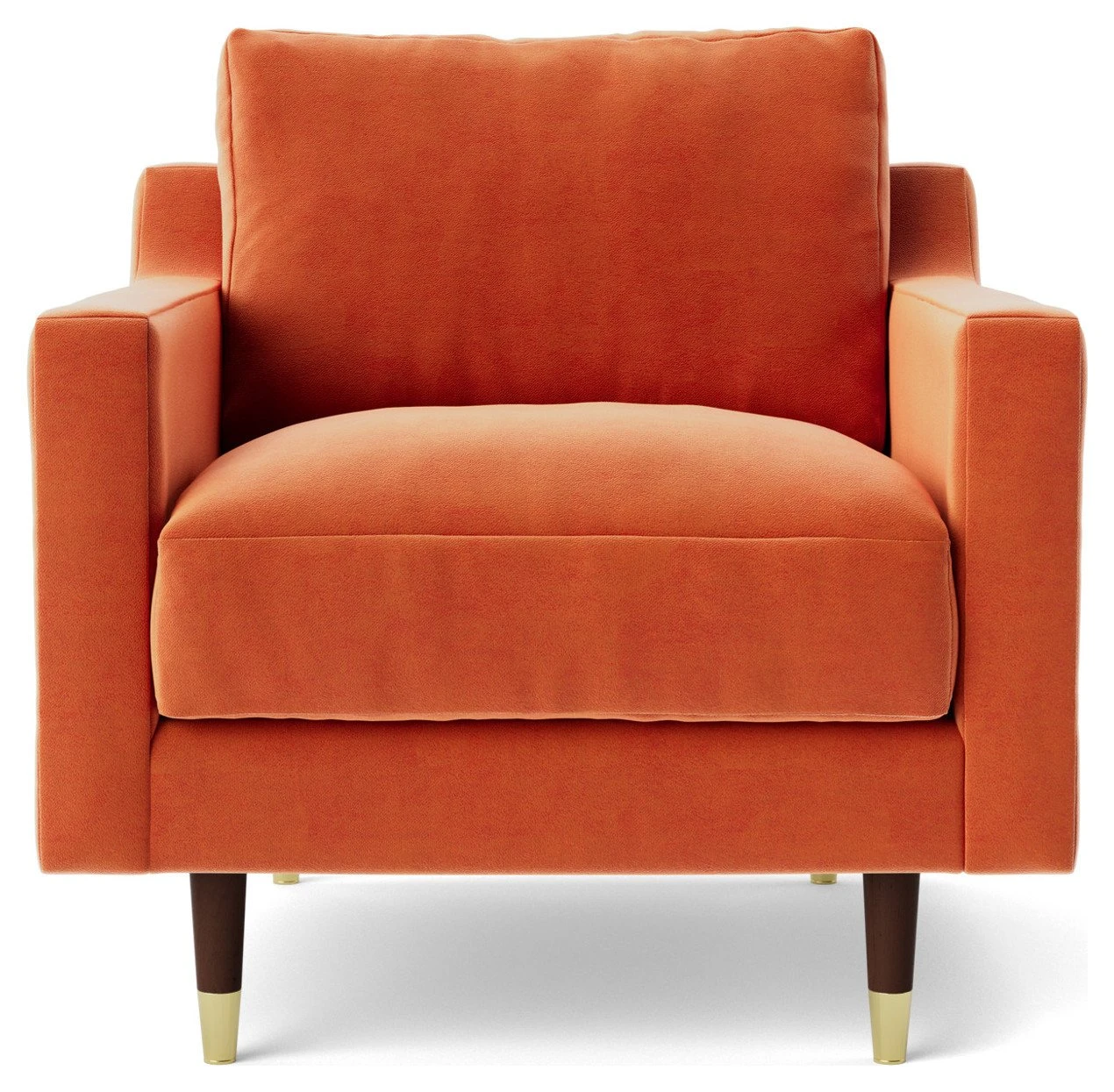 Swoon Rieti Velvet Armchair - Burnt Orange 1 Swoon Rieti Velvet Armchair - Burnt Orange