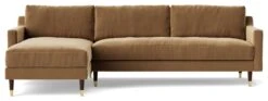 Swoon Rieti Velvet Left Hand Corner Sofa - Biscuit -Home Furnishing Store 2009676 R Z003A